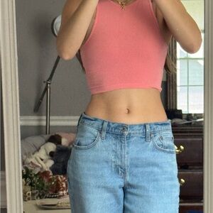 Women's Pink Sleeveless Top